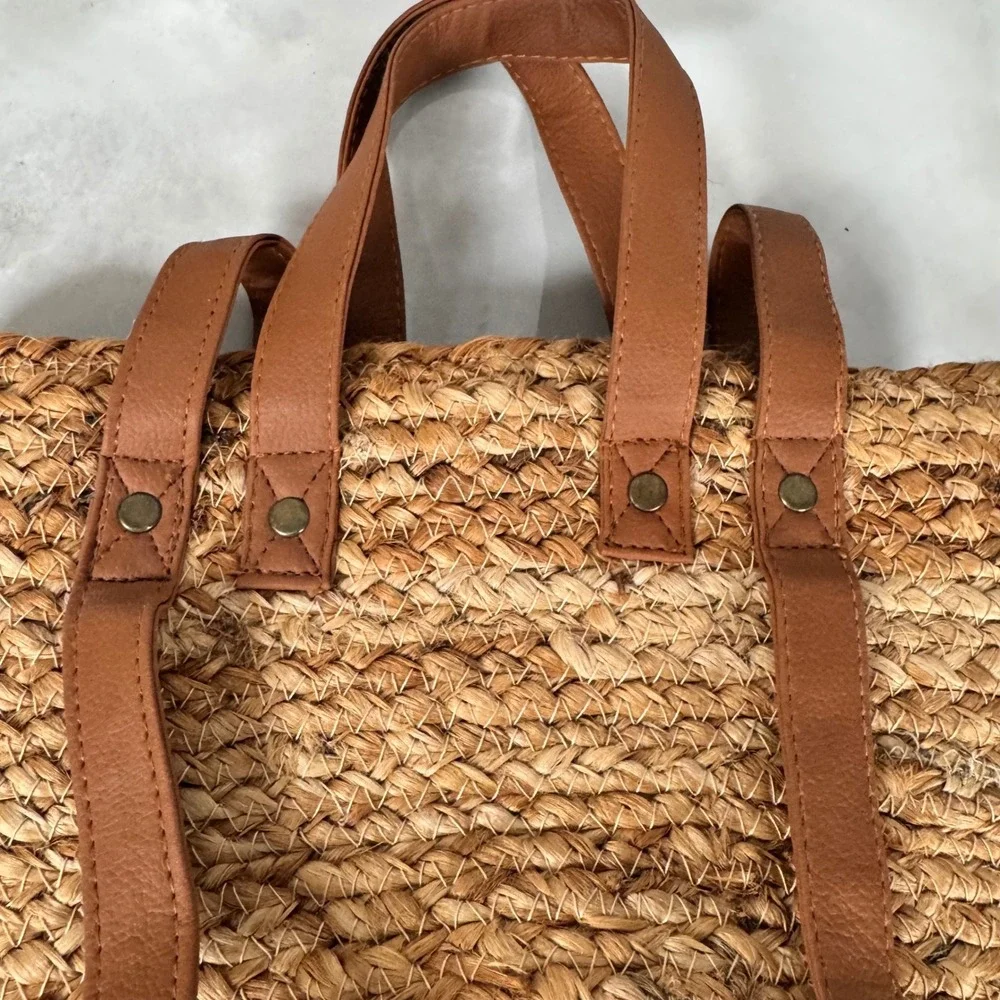XIX Palms The Shorebreak Jute Insulated Picnic Backpack Mini Cooler Bag Beach